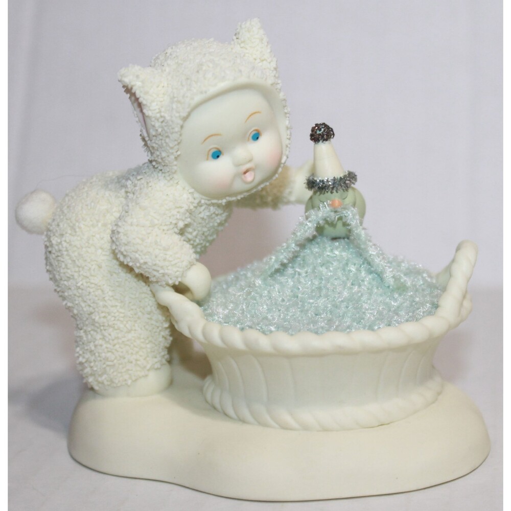 Dept. 56 Snowbabies Unraveling Snowbunny Unraveling Yarn w/ Bird Figurine